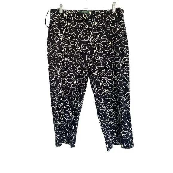 Lauren Ralph Lauren Floral Cotton Capri Pants Sz 10 - Picture 2 of 9
